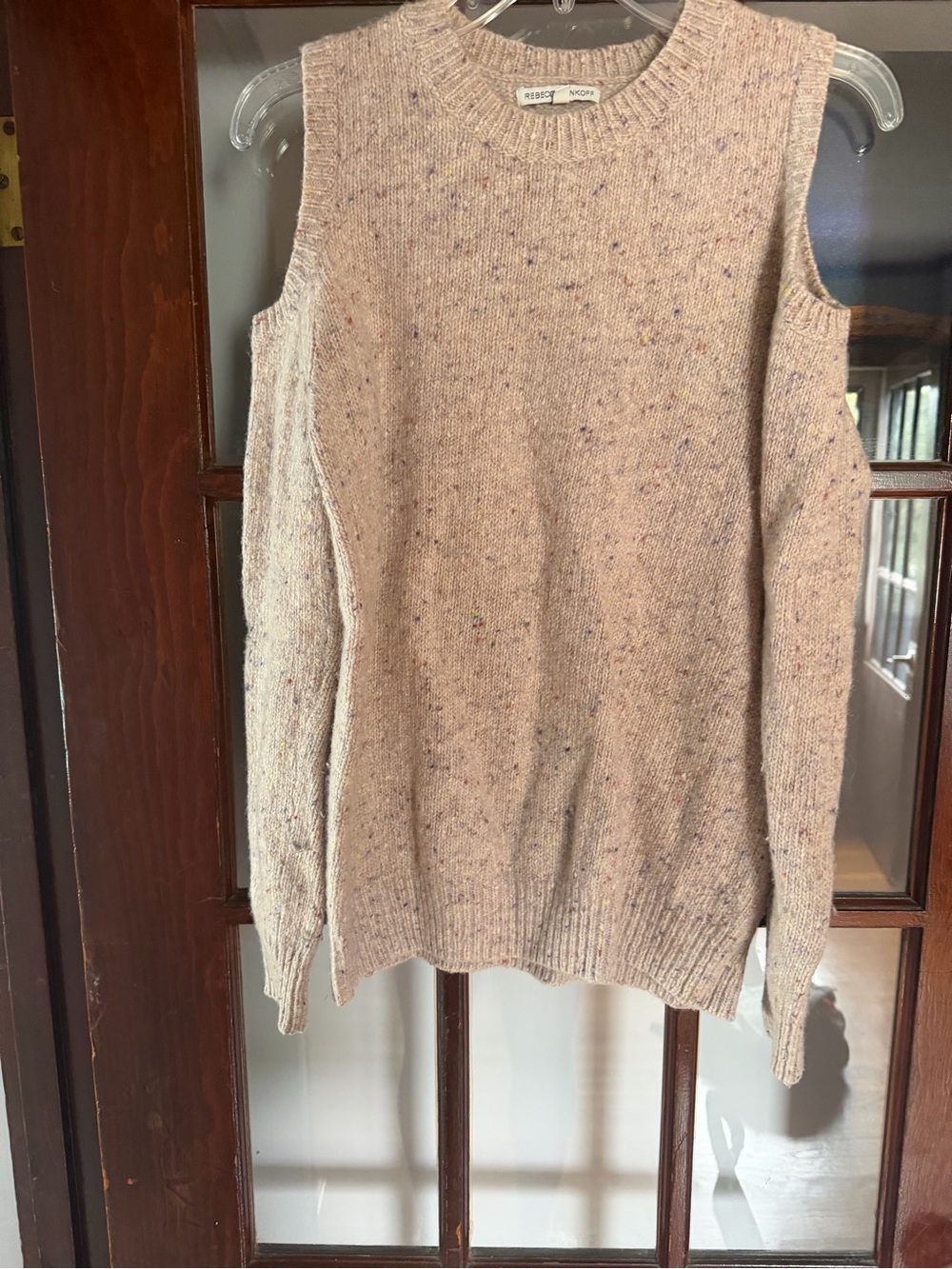 Rebecca Minkoff Beige Speckled Crewneck Women’s Sweater